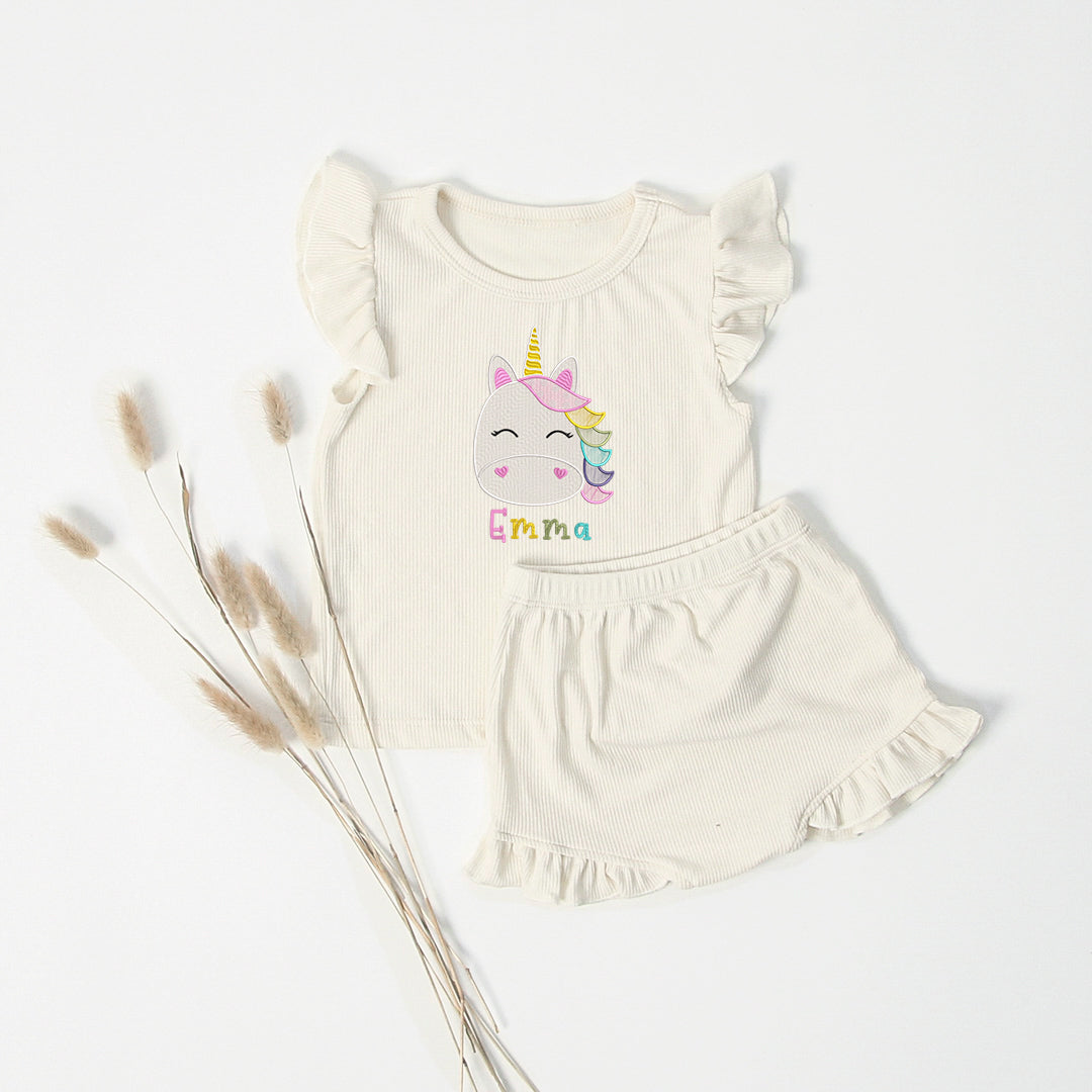 Personalized Fairy Wing Top & Bottom Baby Must Haves, Tshirt & Pants, Embroidered Name For Walking Outfits BabiChic