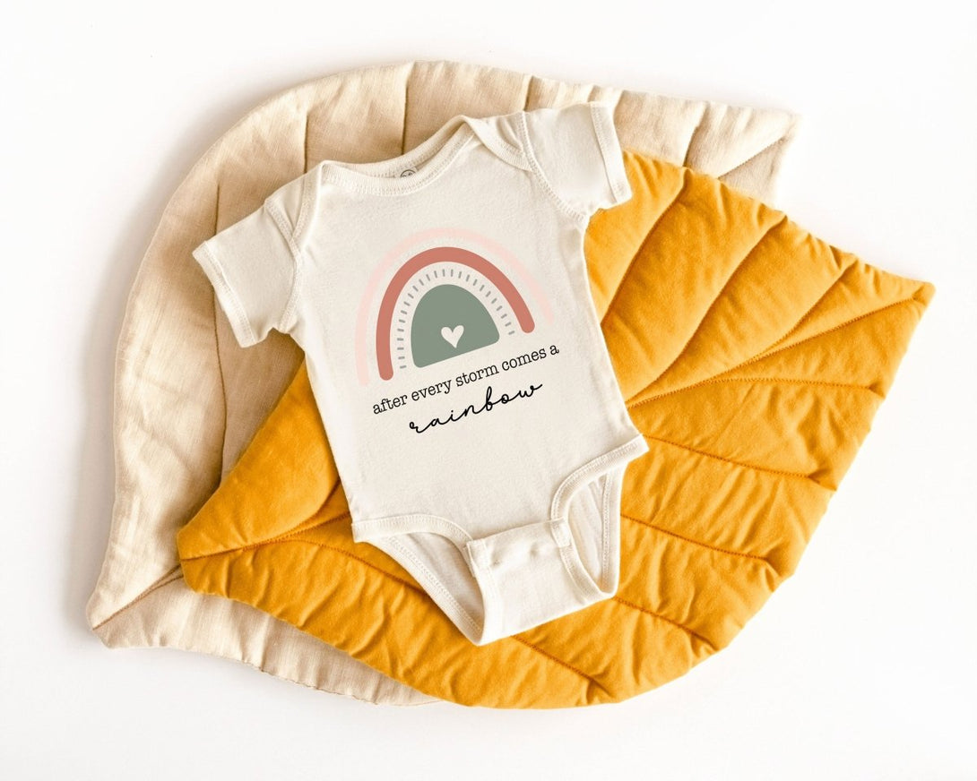 After Every Storm Baby Onesie - Retro Rainbow Baby Bodysuit - Natural Miracle Baby Onesie - BabiChic