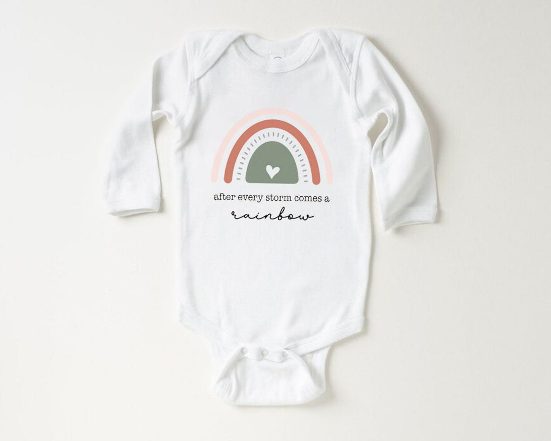 After Every Storm Baby Onesie - Retro Rainbow Baby Bodysuit - Natural Miracle Baby Onesie - BabiChic