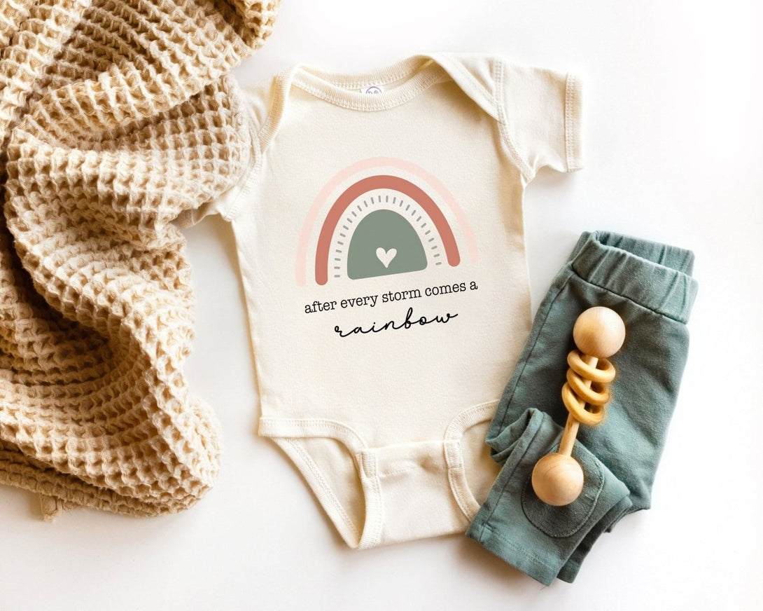 After Every Storm Baby Onesie - Retro Rainbow Baby Bodysuit - Natural Miracle Baby Onesie - BabiChic