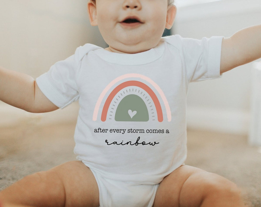 After Every Storm Baby Onesie - Retro Rainbow Baby Bodysuit - Natural Miracle Baby Onesie - BabiChic