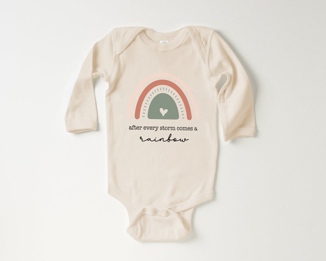 After Every Storm Baby Onesie - Retro Rainbow Baby Bodysuit - Natural Miracle Baby Onesie - BabiChic