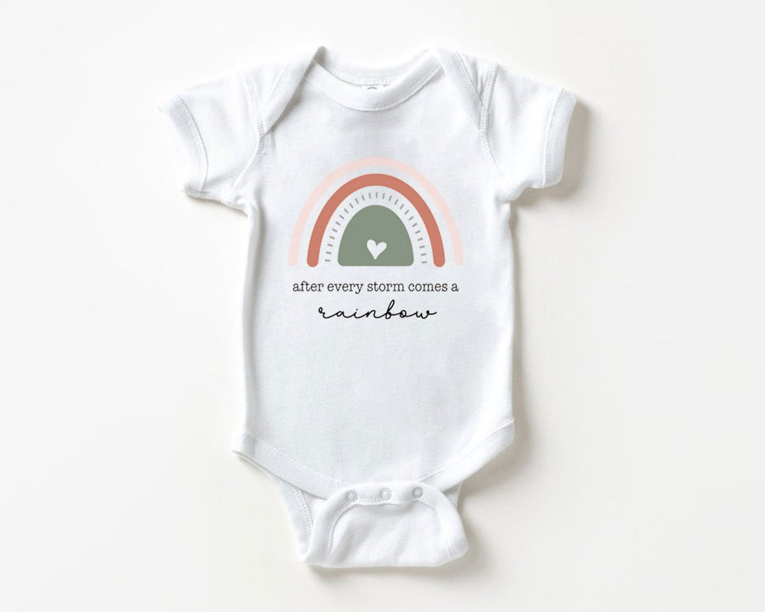 After Every Storm Baby Onesie - Retro Rainbow Baby Bodysuit - Natural Miracle Baby Onesie - BabiChic