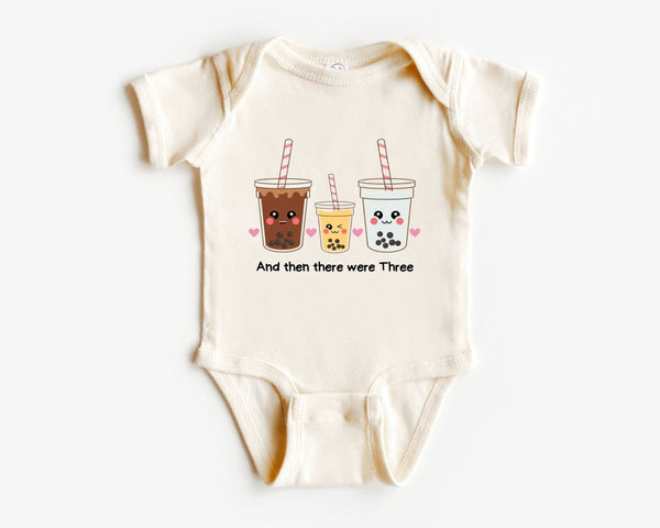 And Then There Were Three Baby Onesies - Natural Baby Clothes - Baby Shower Gift - Pregnancy Announcement - BabiChic