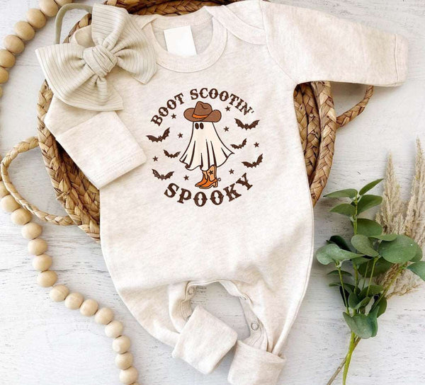 Baby Romper Boot Scootin Gender Neutral Baby Clothes For My First Halloween - BabiChic