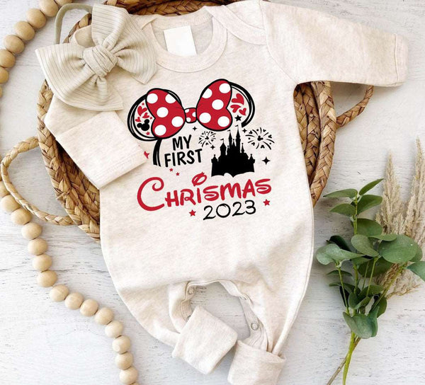 Baby Winter Romper 1st Christmas Outfit Newborn My Fist Xmas Onesies Family Photo Gift For Baby - BabiChic