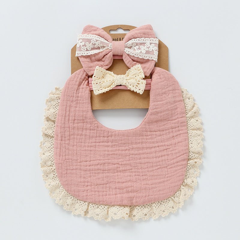 Bibs and Headband Accessories Set Muslin Fabric Delights for Your Little Baby Girl - BabiChic