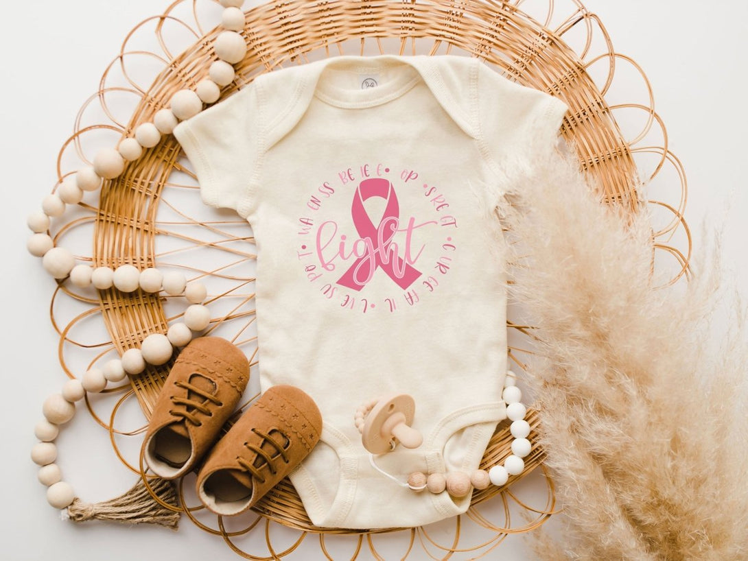 Breast Cancer Baby Onesies - Breast Cancer Ribbon Breast Survivor Awareness Shirt - BabiChic