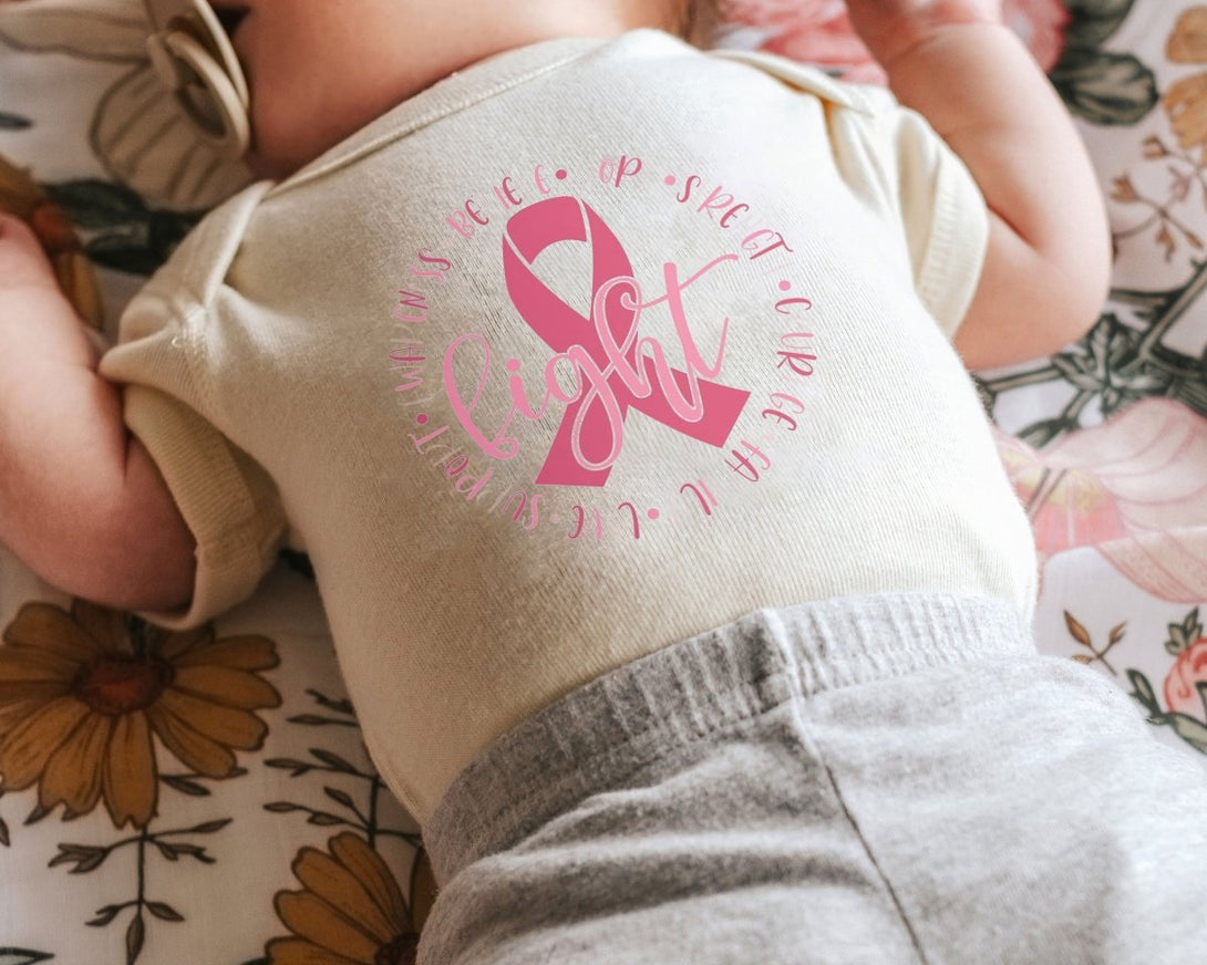 Breast Cancer Baby Onesies - Breast Cancer Ribbon Breast Survivor Awareness Shirt - BabiChic