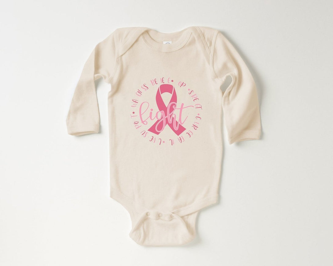 Breast Cancer Baby Onesies - Breast Cancer Ribbon Breast Survivor Awareness Shirt - BabiChic