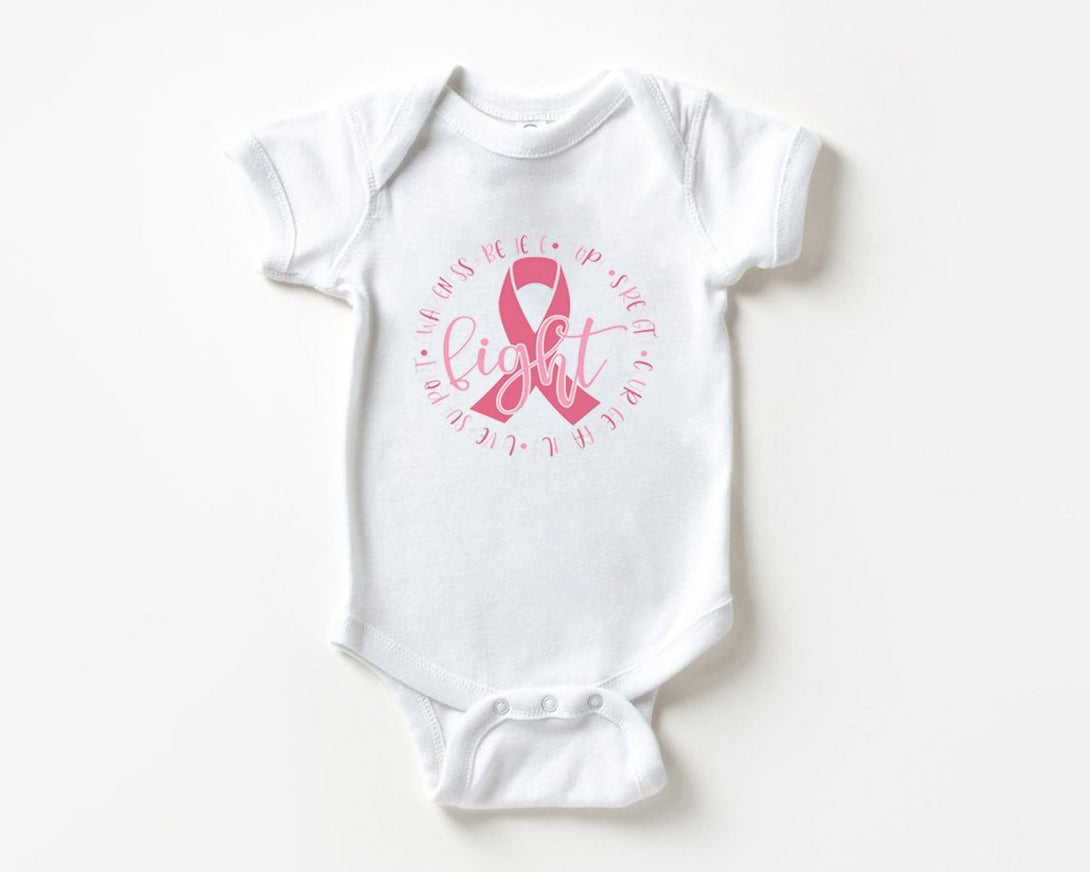 Breast Cancer Baby Onesies - Breast Cancer Ribbon Breast Survivor Awareness Shirt - BabiChic