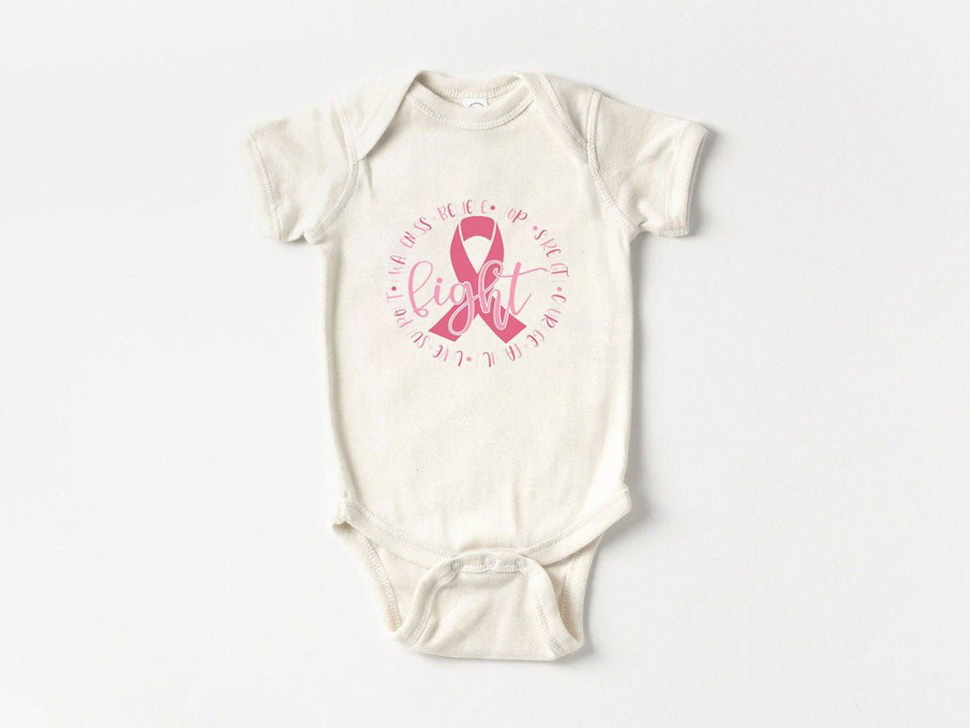 Breast Cancer Baby Onesies - Breast Cancer Ribbon Breast Survivor Awareness Shirt - BabiChic