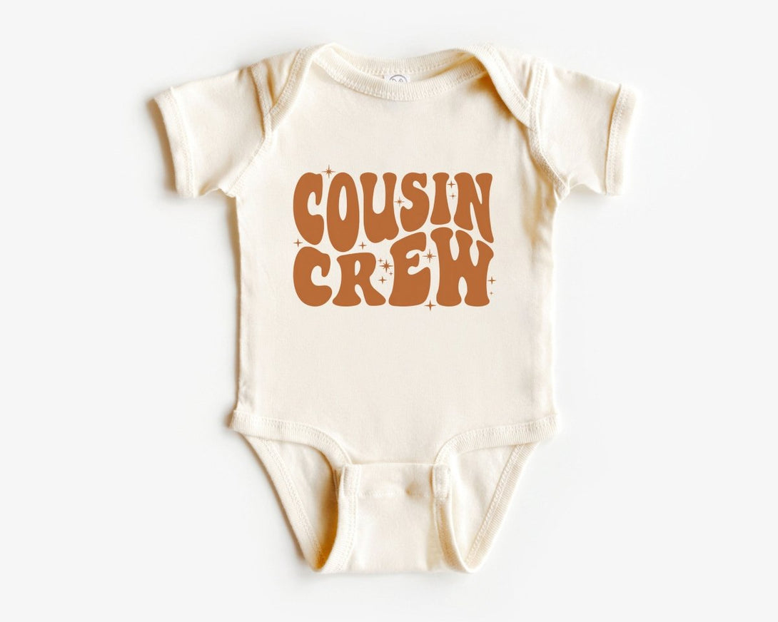 Cousin Crew Baby Onesie - Boho Retro Bodysuit - Cute Cousin Natural Onesie - BabiChic