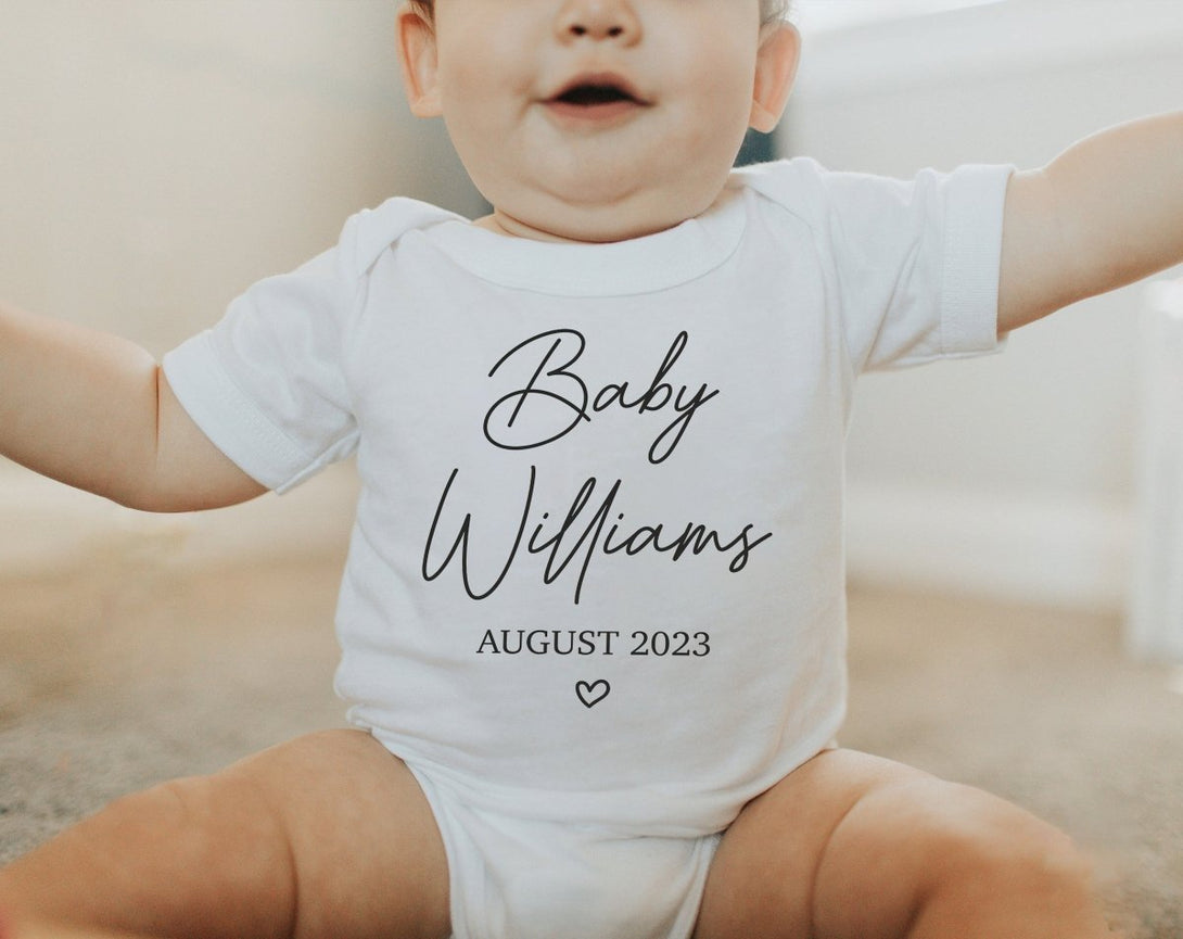 Custom Announcement Baby Onesie - Personalized Bodysuit - Natural Coming Soon Onesie - BabiChic