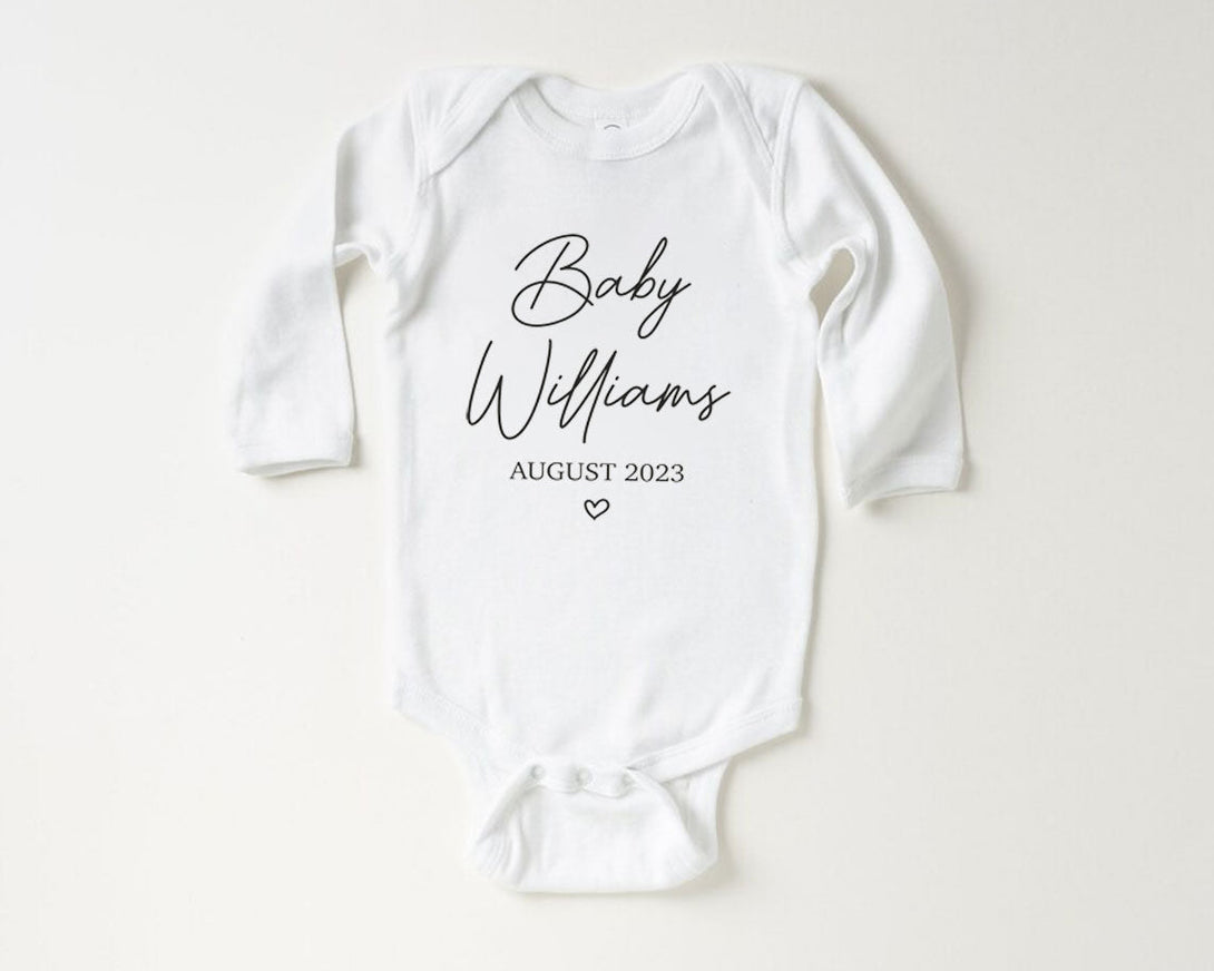 Custom Announcement Baby Onesie - Personalized Bodysuit - Natural Coming Soon Onesie - BabiChic