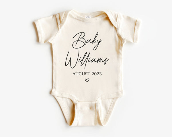 Custom Announcement Baby Onesie - Personalized Bodysuit - Natural Coming Soon Onesie - BabiChic