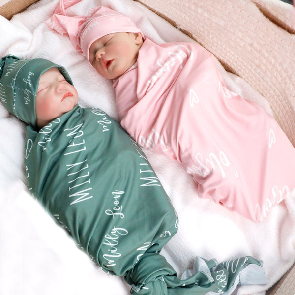 Custom Baby Name Swaddle, Personalized Swaddle Newborn Blanket, Custom Baby Swaddle, Baby Swaddle, Baby Shower Gift, Hospital Swaddle - BabiChic