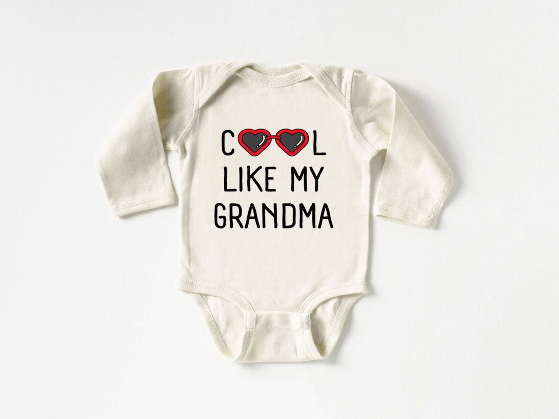 Cute Baby Onesies - Cool Like My Grandma - Unisex Baby Announcement Gift for Grandma Mother's Day - BabiChic