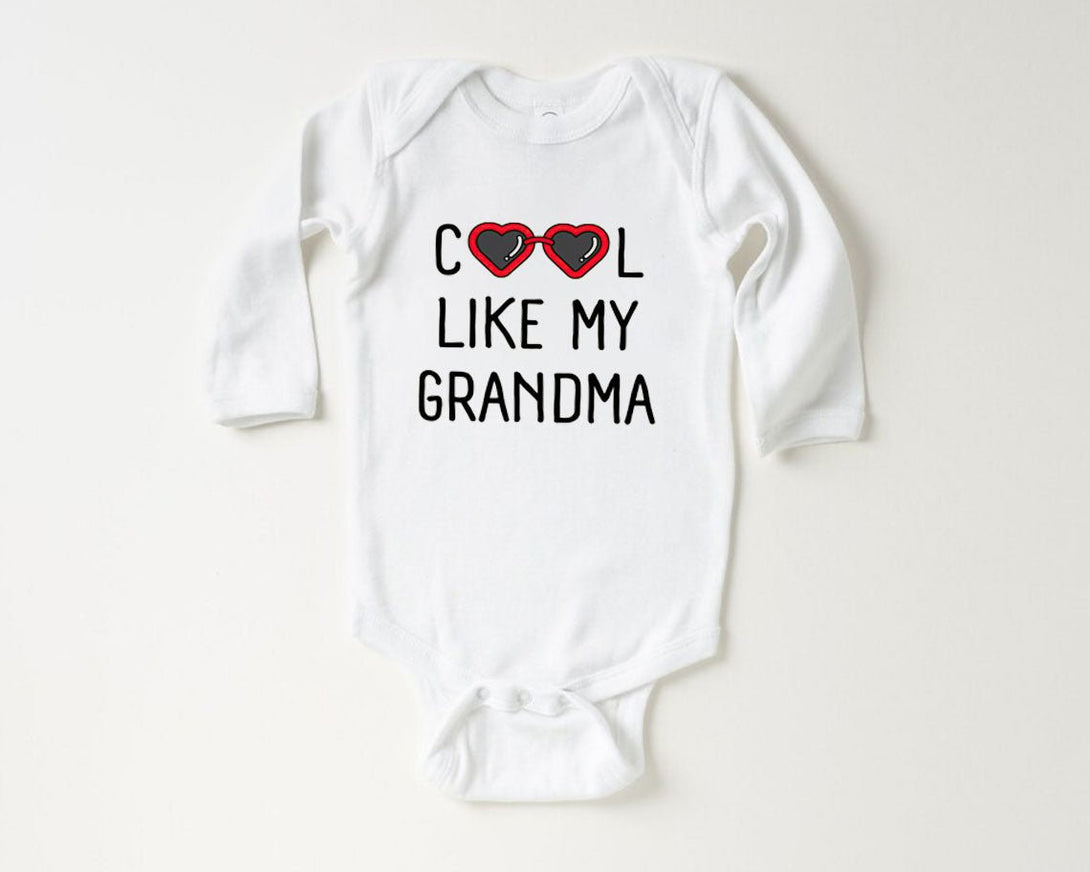 Cute Baby Onesies - Cool Like My Grandma - Unisex Baby Announcement Gift for Grandma Mother's Day - BabiChic