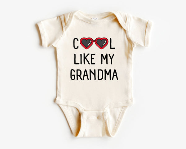 Cute Baby Onesies - Cool Like My Grandma - Unisex Baby Announcement Gift for Grandma Mother's Day - BabiChic