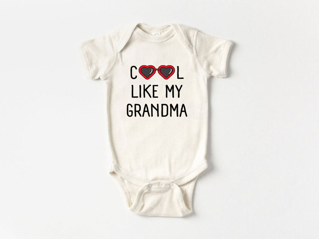 Cute Baby Onesies - Cool Like My Grandma - Unisex Baby Announcement Gift for Grandma Mother's Day - BabiChic