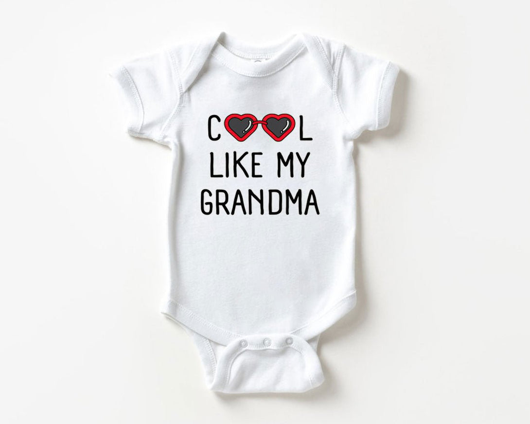 Cute Baby Onesies - Cool Like My Grandma - Unisex Baby Announcement Gift for Grandma Mother's Day - BabiChic