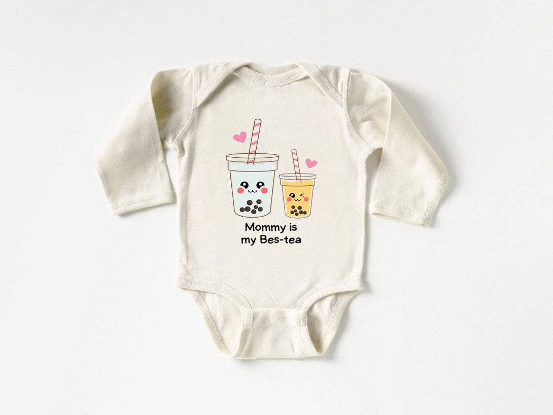 Cute Baby Onesies - Mommy Is My Bes-tea -Customized Baby Outfit - Gift for Newborn Outfit Mothers Day - BabiChic