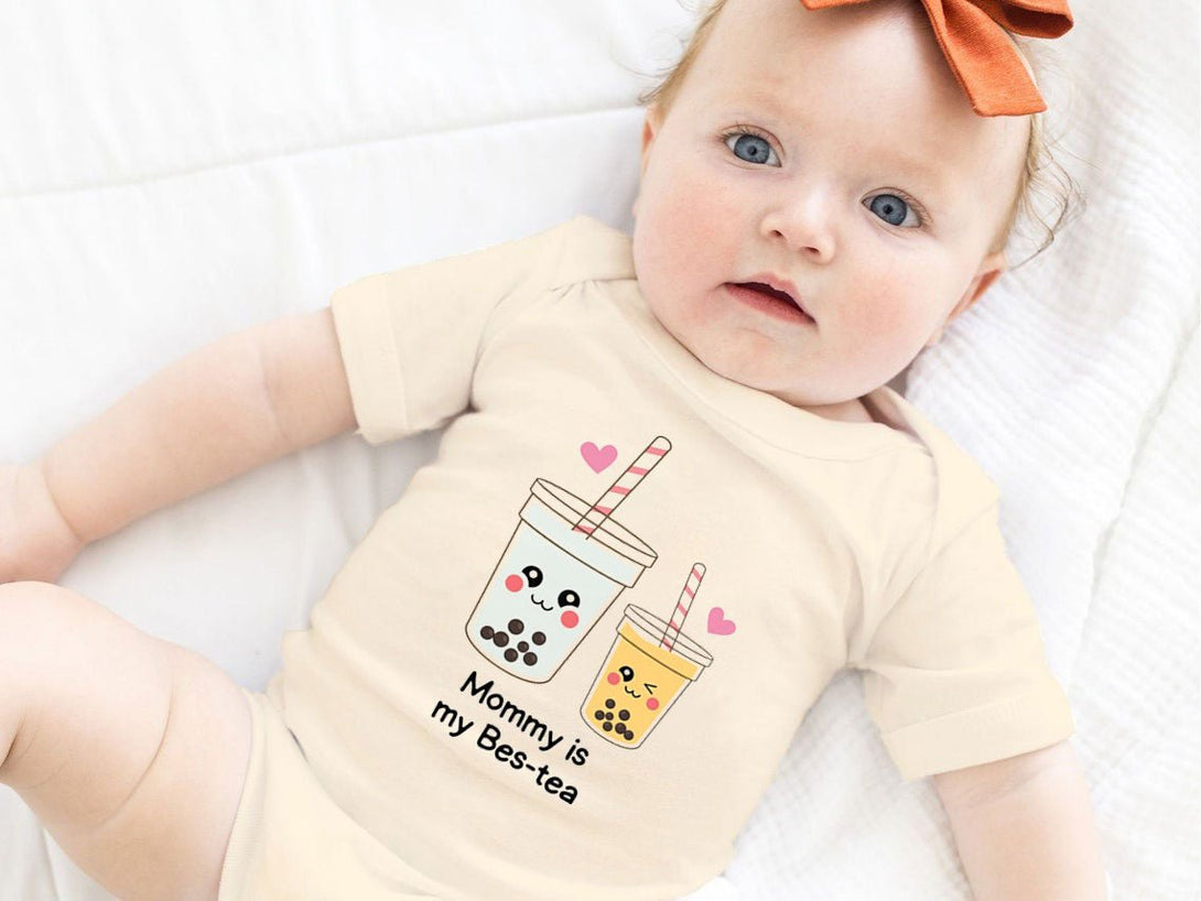 Cute Baby Onesies - Mommy Is My Bes-tea -Customized Baby Outfit - Gift for Newborn Outfit Mothers Day - BabiChic