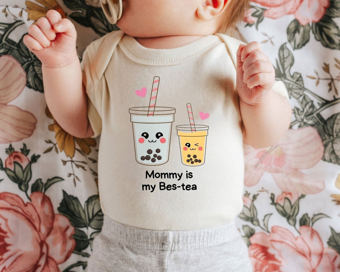 Cute Baby Onesies - Mommy Is My Bes-tea -Customized Baby Outfit - Gift for Newborn Outfit Mothers Day - BabiChic