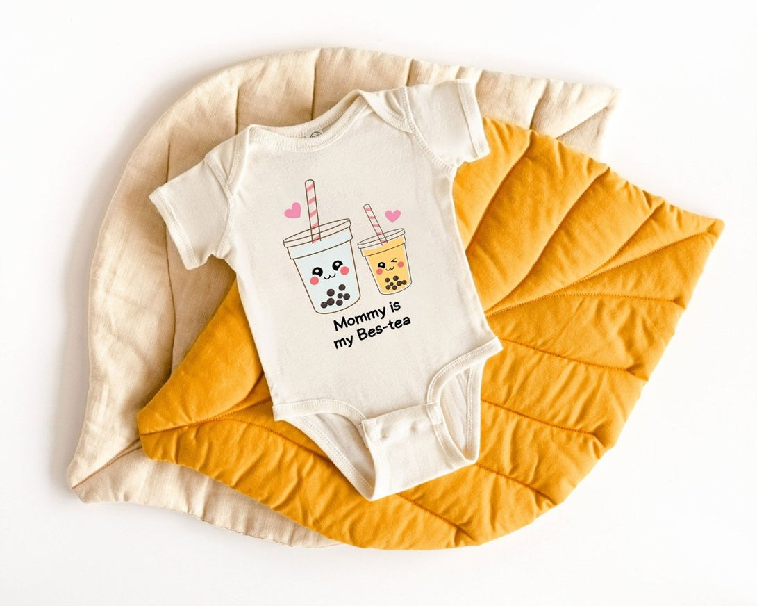 Cute Baby Onesies - Mommy Is My Bes-tea -Customized Baby Outfit - Gift for Newborn Outfit Mothers Day - BabiChic