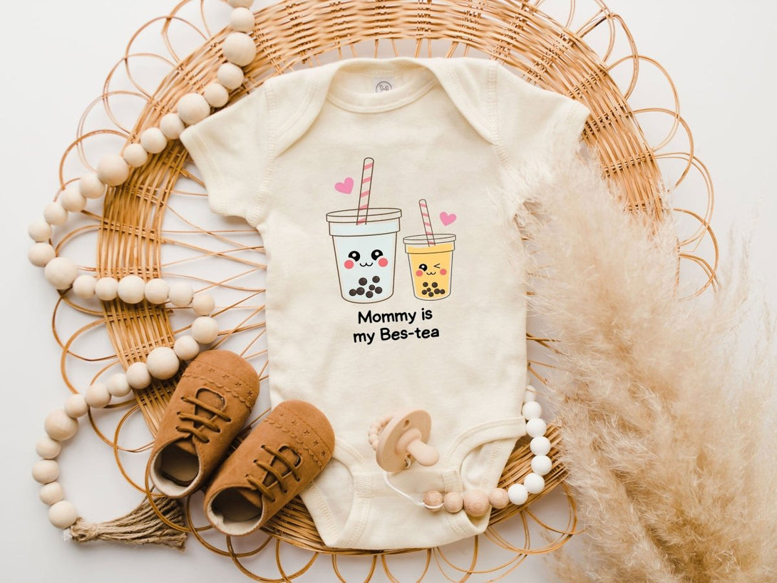 Cute Baby Onesies - Mommy Is My Bes-tea -Customized Baby Outfit - Gift for Newborn Outfit Mothers Day - BabiChic