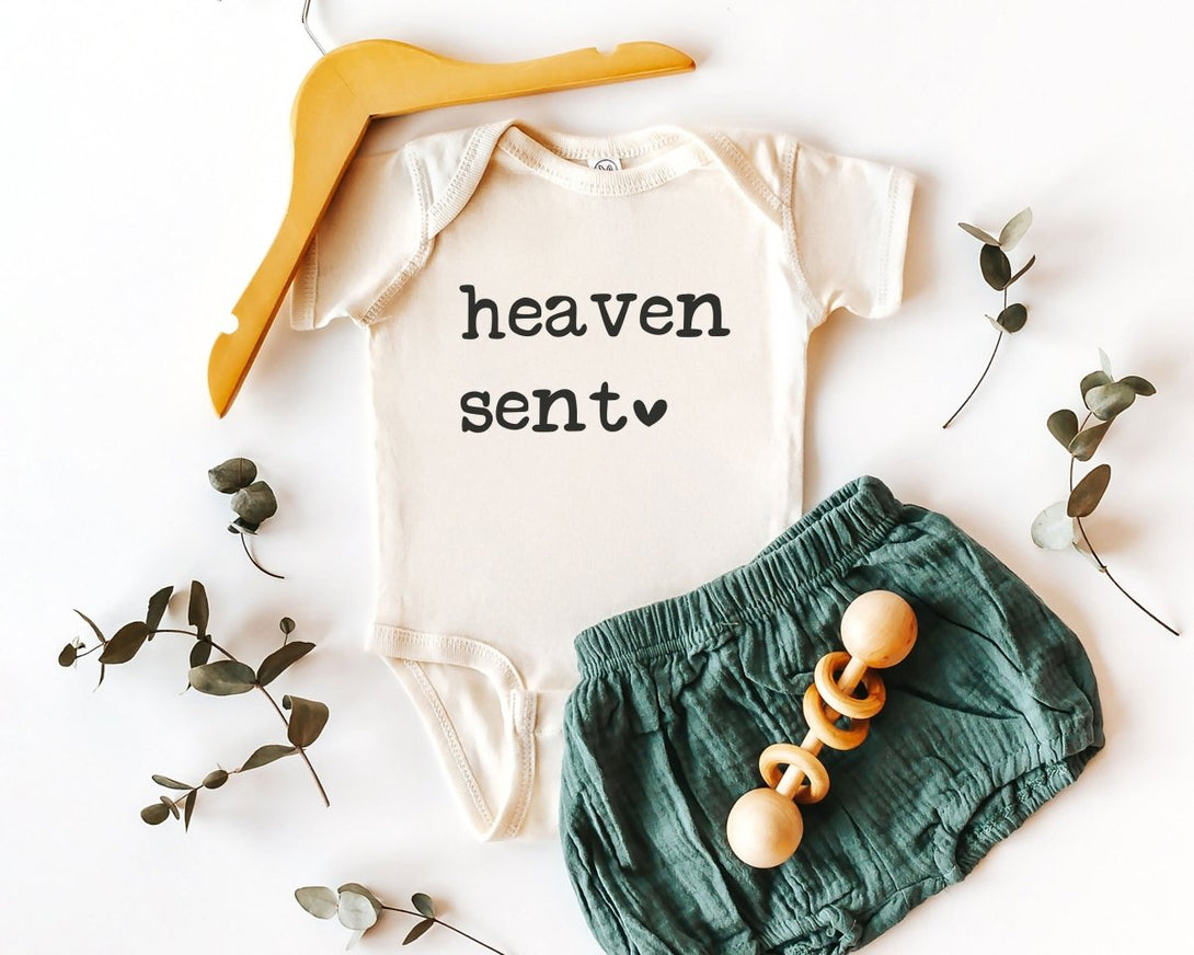 Heaven Sent Baby Onesie - IVF Baby - Rainbow Baby Bodysuit - Natural Religious Onesie - BabiChic