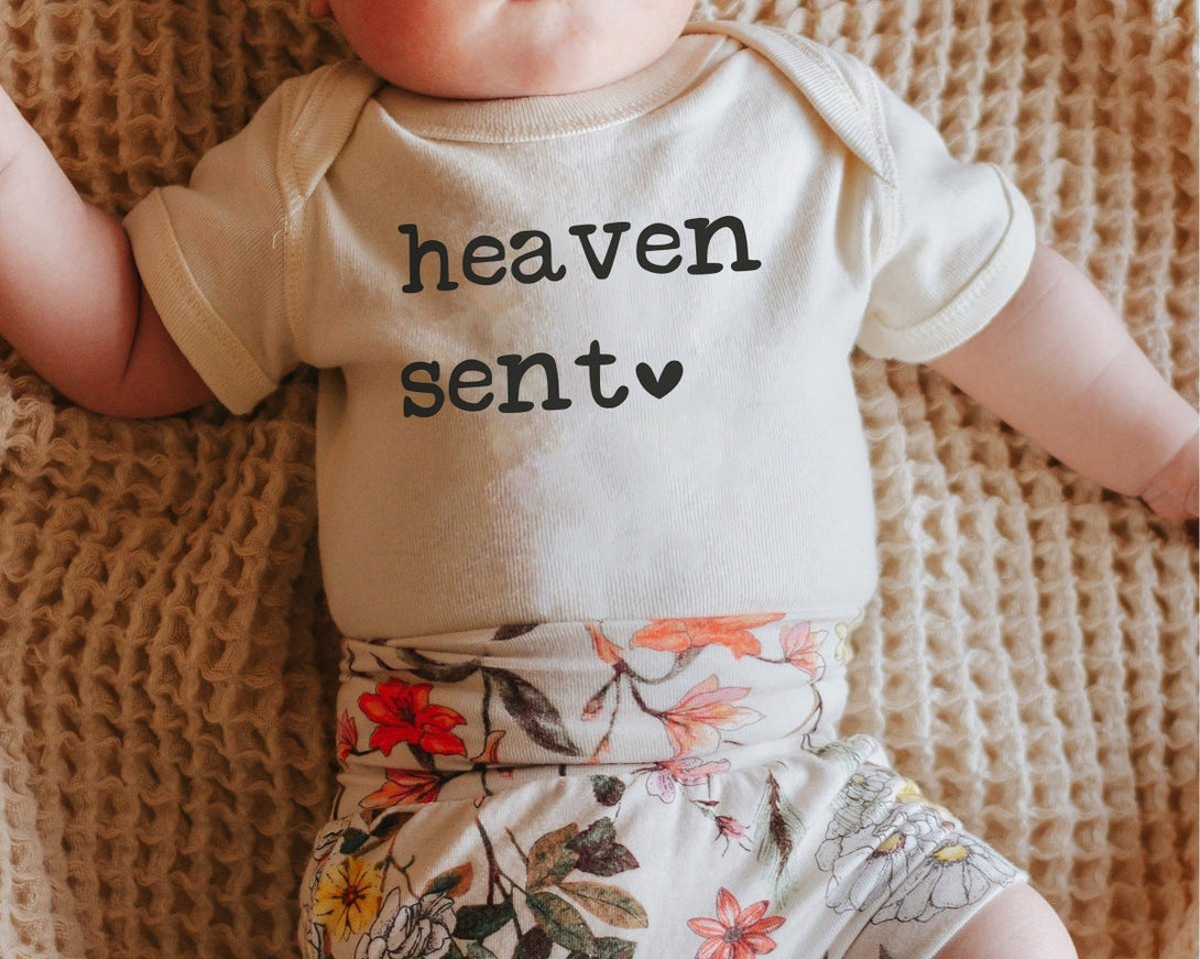 Heaven Sent Baby Onesie - IVF Baby - Rainbow Baby Bodysuit - Natural Religious Onesie - BabiChic