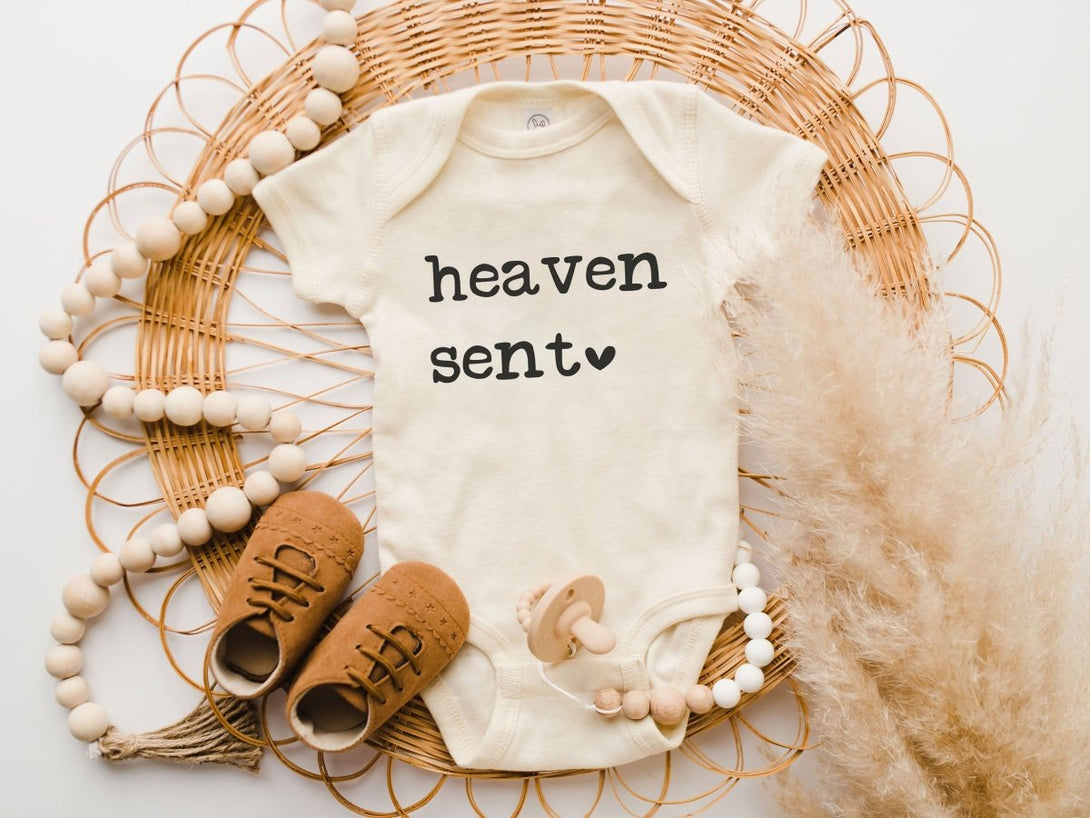 Heaven Sent Baby Onesie - IVF Baby - Rainbow Baby Bodysuit - Natural Religious Onesie - BabiChic