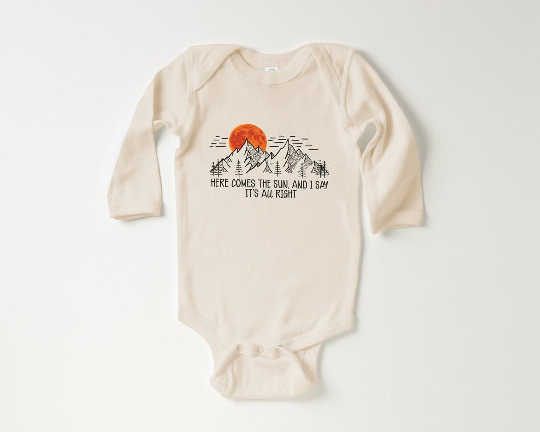 Here Comes The Sun Baby Onesie - Boho Song Lyrics Bodysuit - Cute Natural Onesie - BabiChic