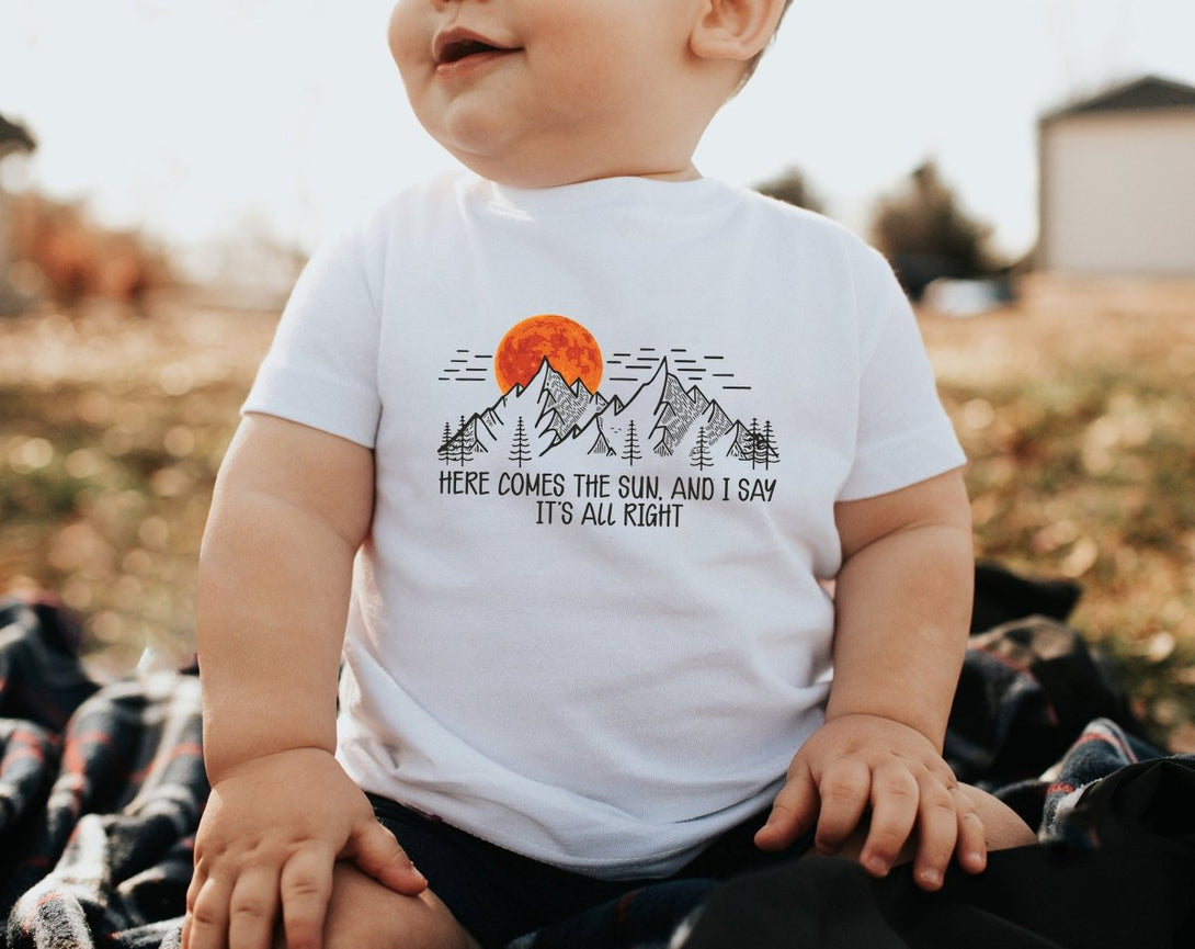 Here Comes The Sun Baby Onesie - Boho Song Lyrics Bodysuit - Cute Natural Onesie - BabiChic