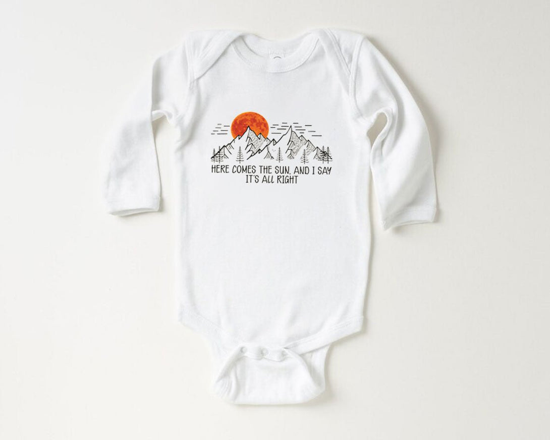 Here Comes The Sun Baby Onesie - Boho Song Lyrics Bodysuit - Cute Natural Onesie - BabiChic