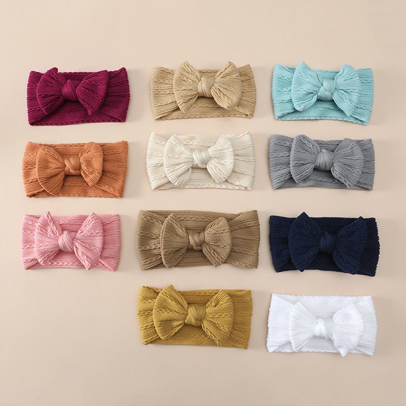 Large Woolen Bow Headband For Baby Girls - BabiChic