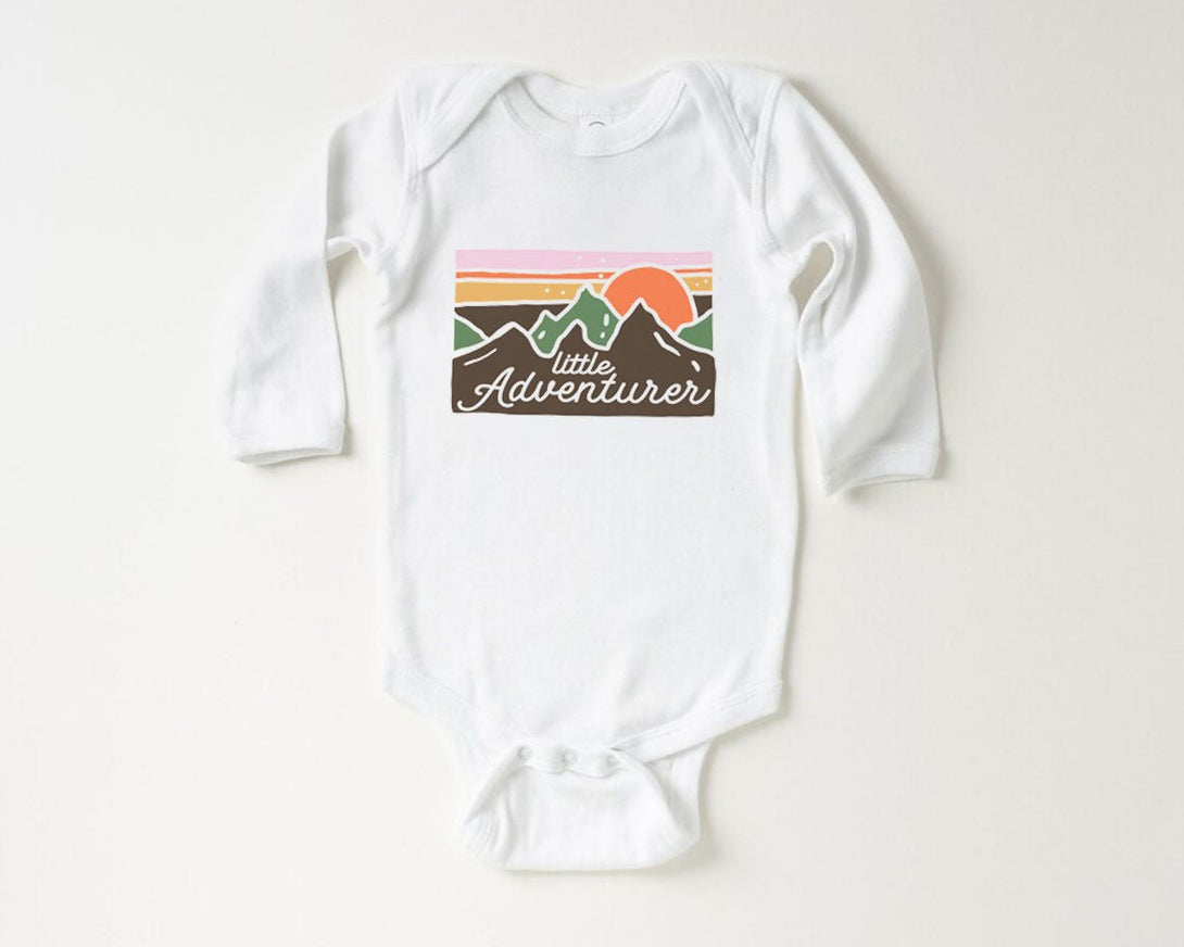 Little Adventurer Baby Onesie - Cute Mountains Bodysuit - Summer Baby Onesie - BabiChic