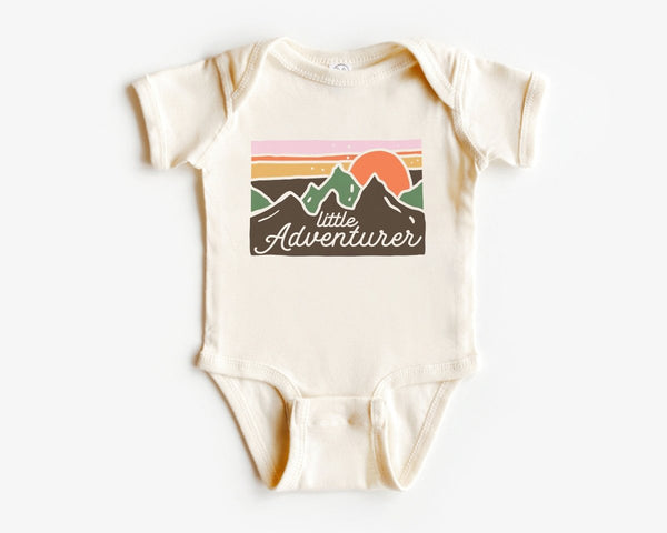 Little Adventurer Baby Onesie - Cute Mountains Bodysuit - Summer Baby Onesie - BabiChic