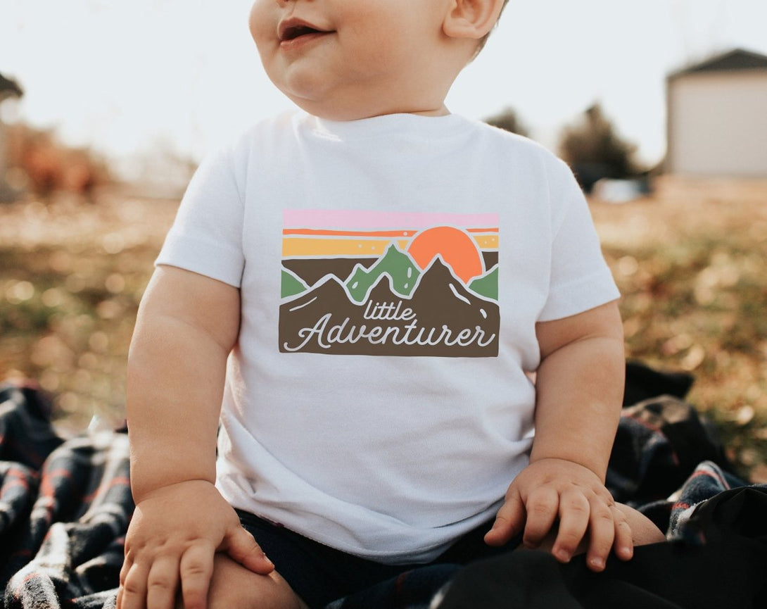 Little Adventurer Baby Onesie - Cute Mountains Bodysuit - Summer Baby Onesie - BabiChic