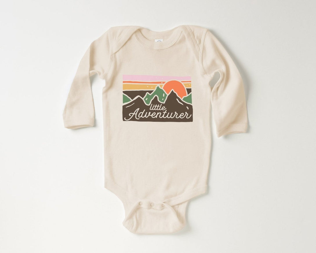 Little Adventurer Baby Onesie - Cute Mountains Bodysuit - Summer Baby Onesie - BabiChic