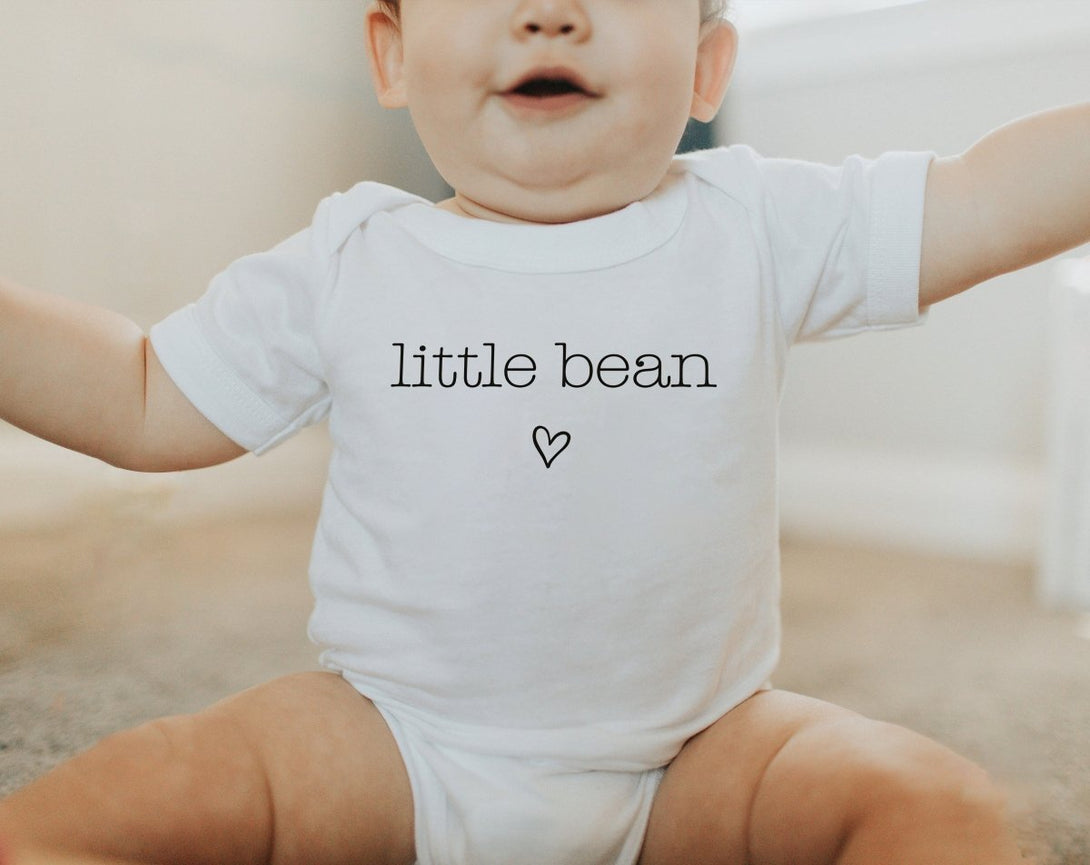 Little Bean Baby Onesie - Minimalist Bodysuit - Cute Natural Baby Onesie - BabiChic