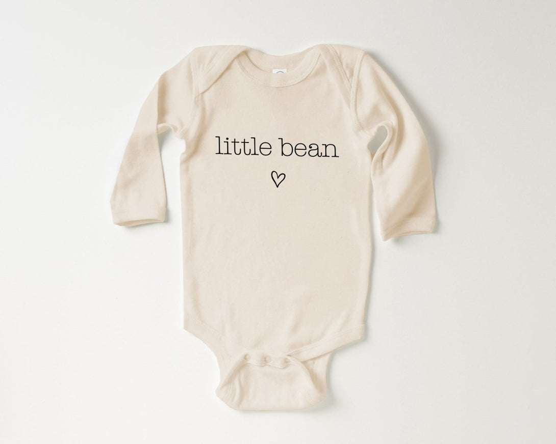 Little Bean Baby Onesie - Minimalist Bodysuit - Cute Natural Baby Onesie - BabiChic