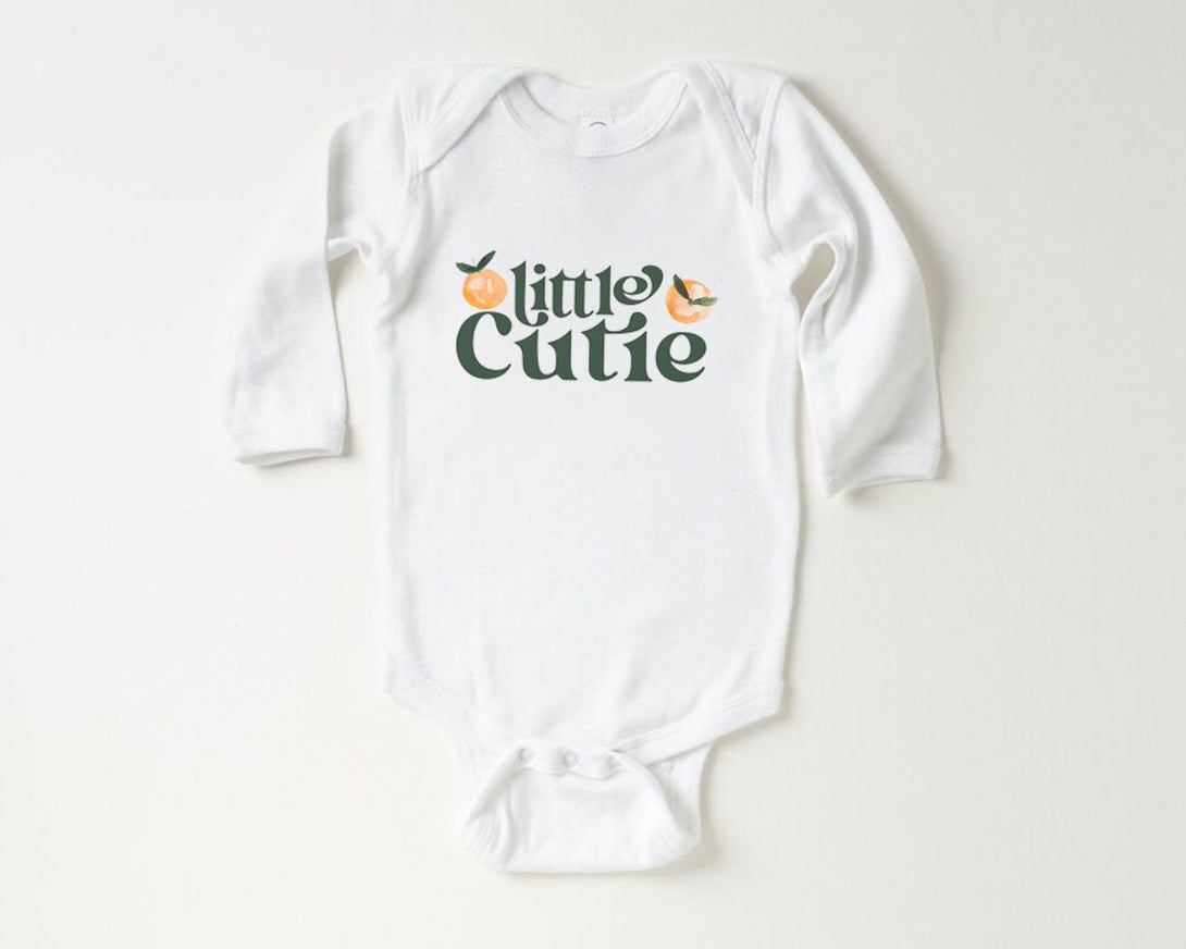 Little Cutie Onesie - Retro Orange Bodysuit - Cute Fruit Natural Baby Onesie - BabiChic