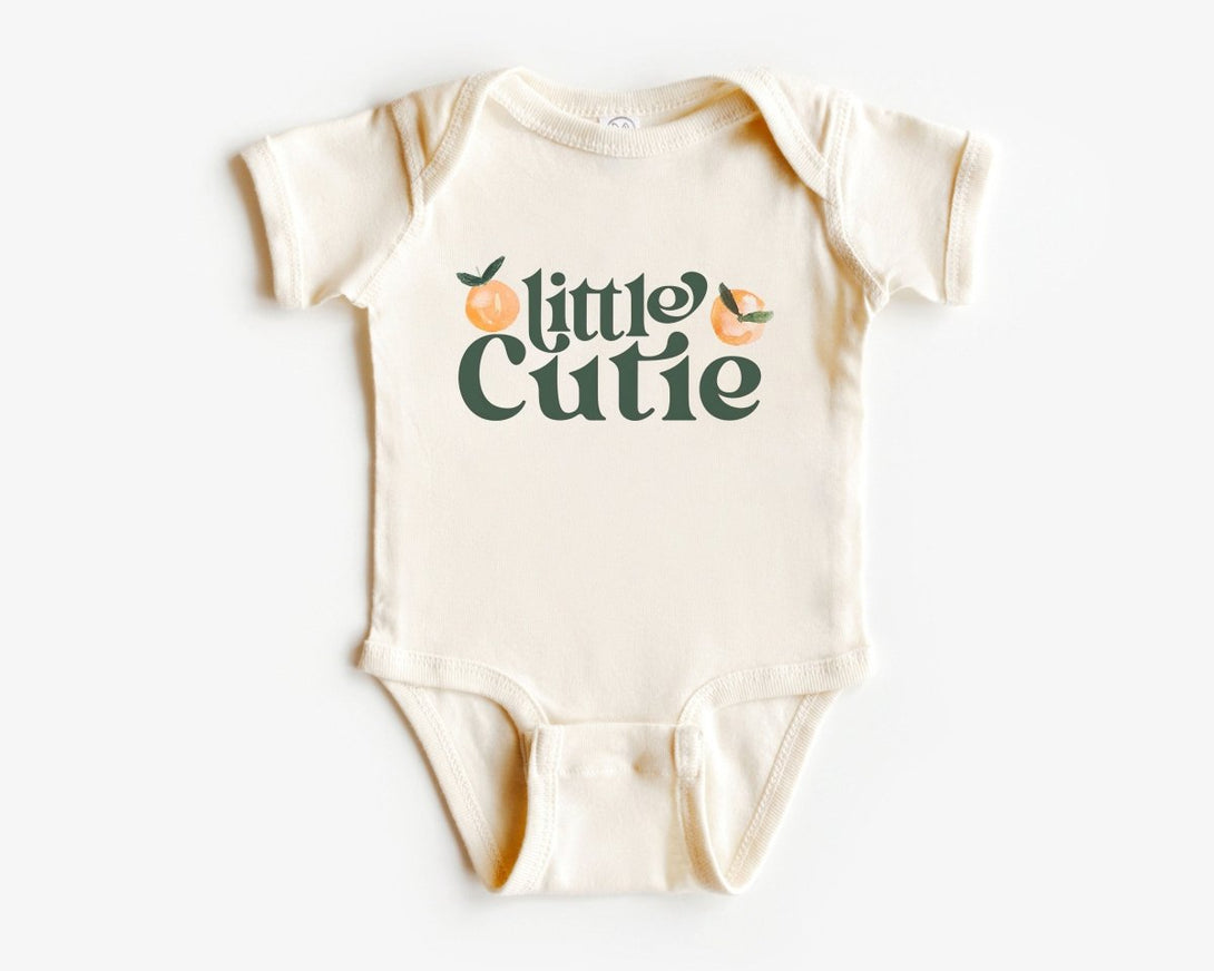 Little Cutie Onesie - Retro Orange Bodysuit - Cute Fruit Natural Baby Onesie - BabiChic