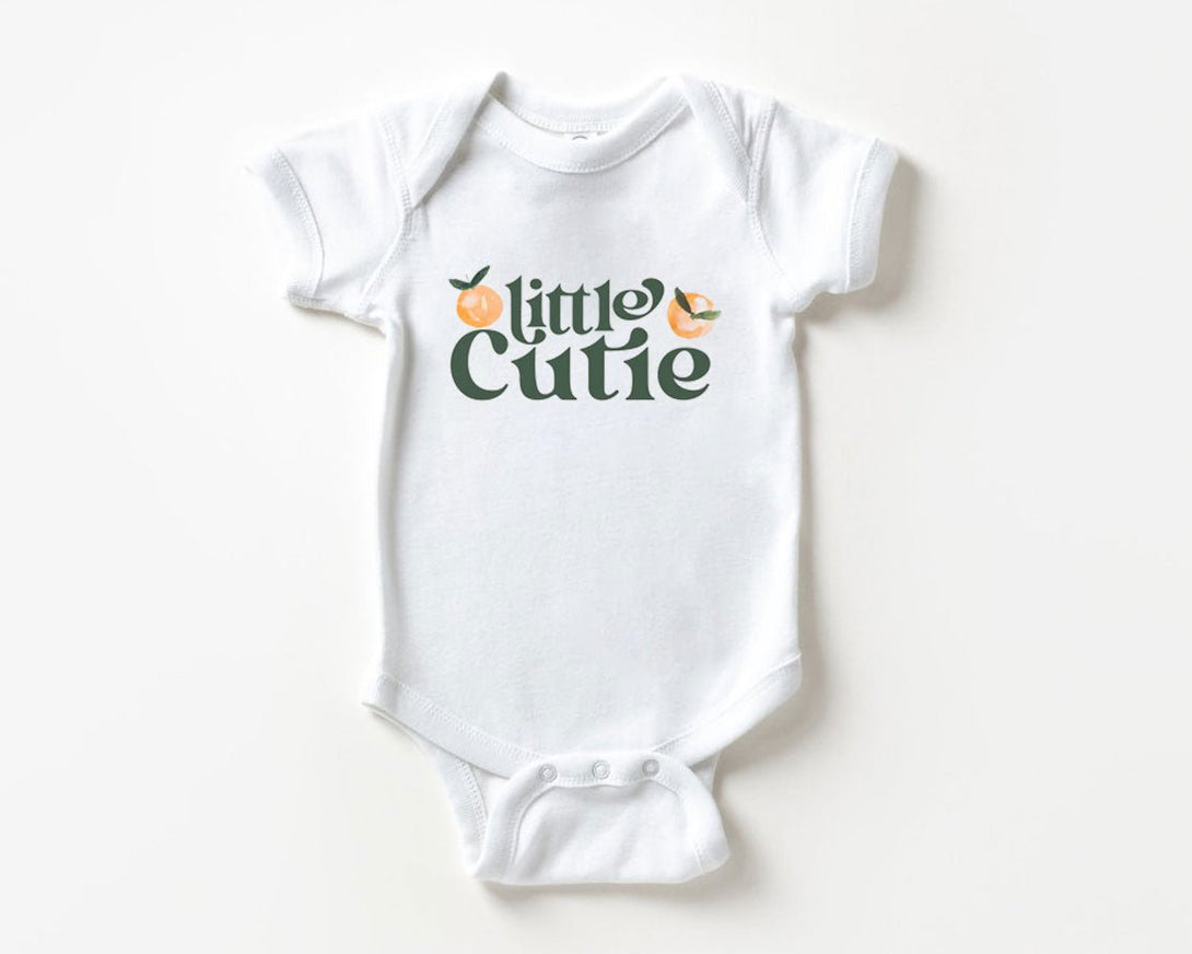 Little Cutie Onesie - Retro Orange Bodysuit - Cute Fruit Natural Baby Onesie - BabiChic