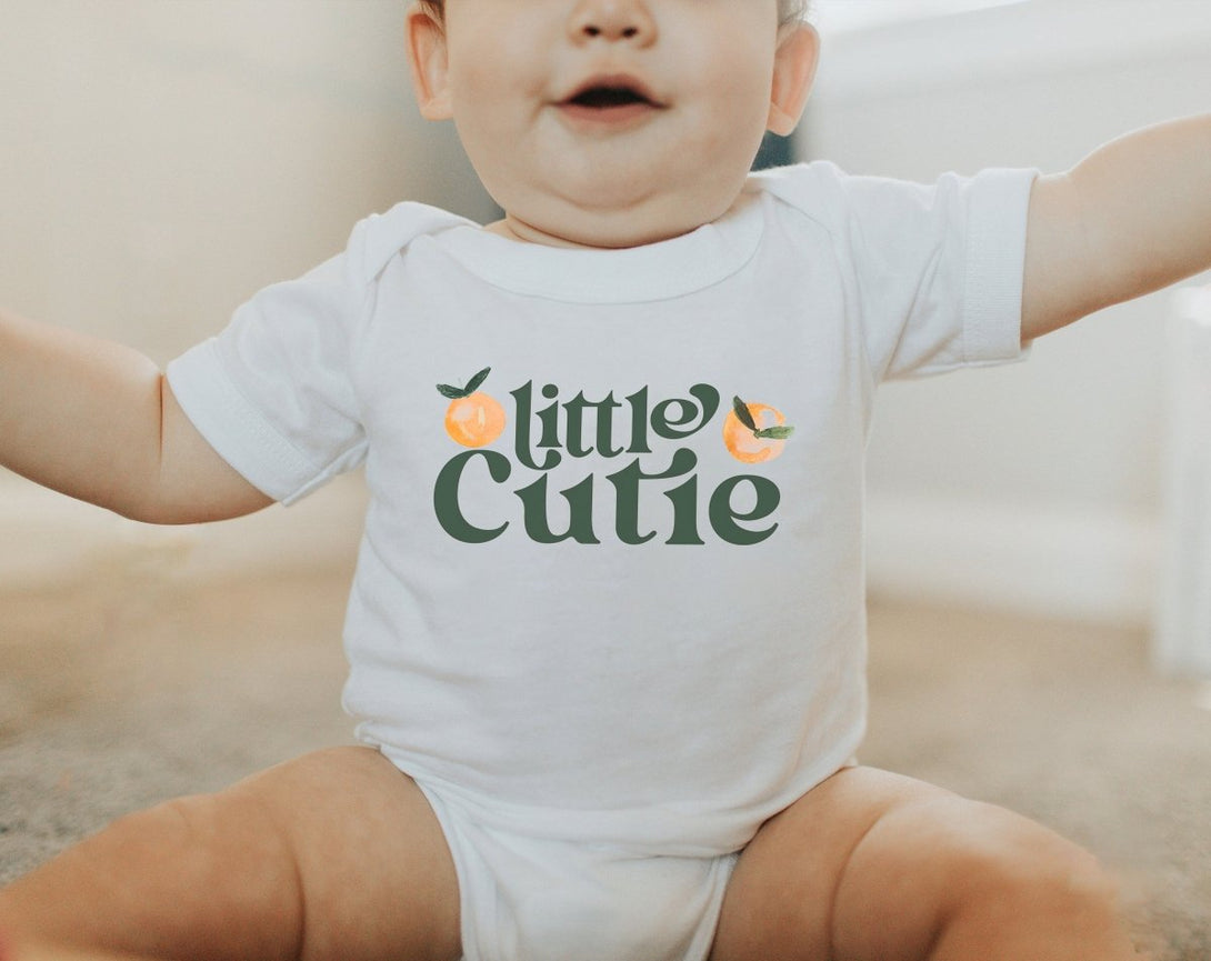 Little Cutie Onesie - Retro Orange Bodysuit - Cute Fruit Natural Baby Onesie - BabiChic