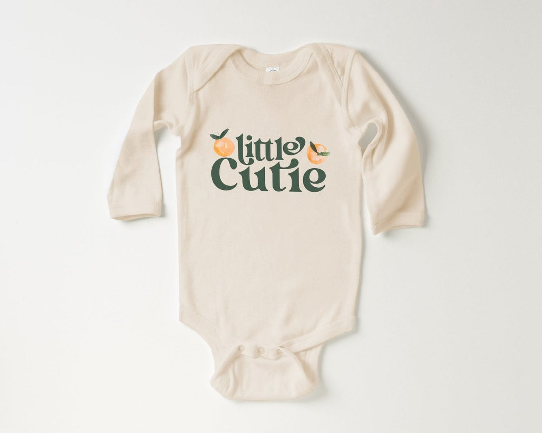 Little Cutie Onesie - Retro Orange Bodysuit - Cute Fruit Natural Baby Onesie - BabiChic