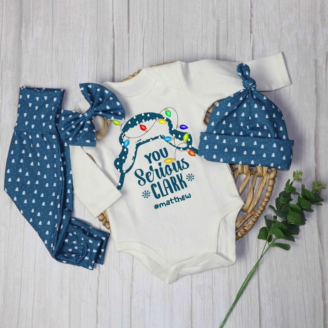 Personalized baby christmas outfit onesies set baby first christmas onesies romper set - BabiChic